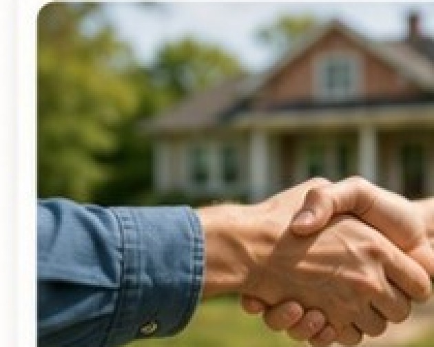 Handshake in front of a home — closing with Property Alliances